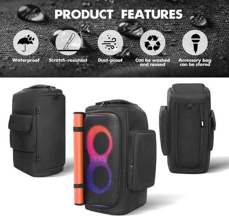 OURHZTB Калъф за преносим високоговорител JBL PartyBox 110/120 джобове
