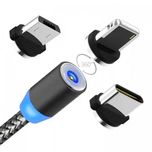 Магнитен кабел за телефон . Накрайници micro USB TypeC iOS.