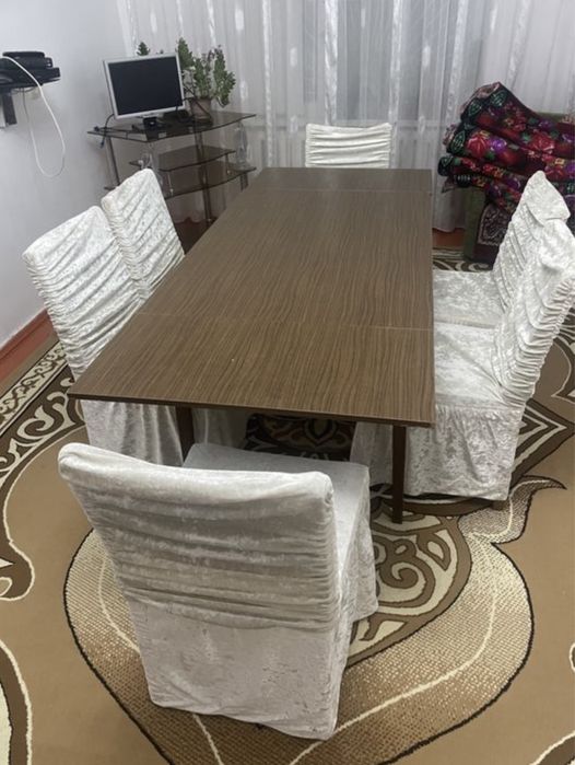 Стол стуля 6-Орындығымен + жабуымен Жетысайда