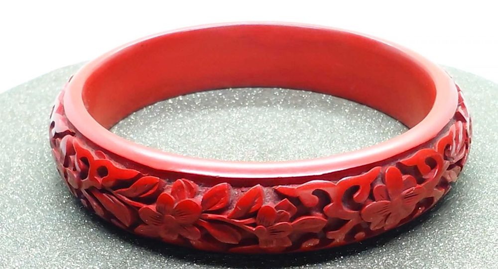 Brățară cinabru sculptată – lățime 2 cm
