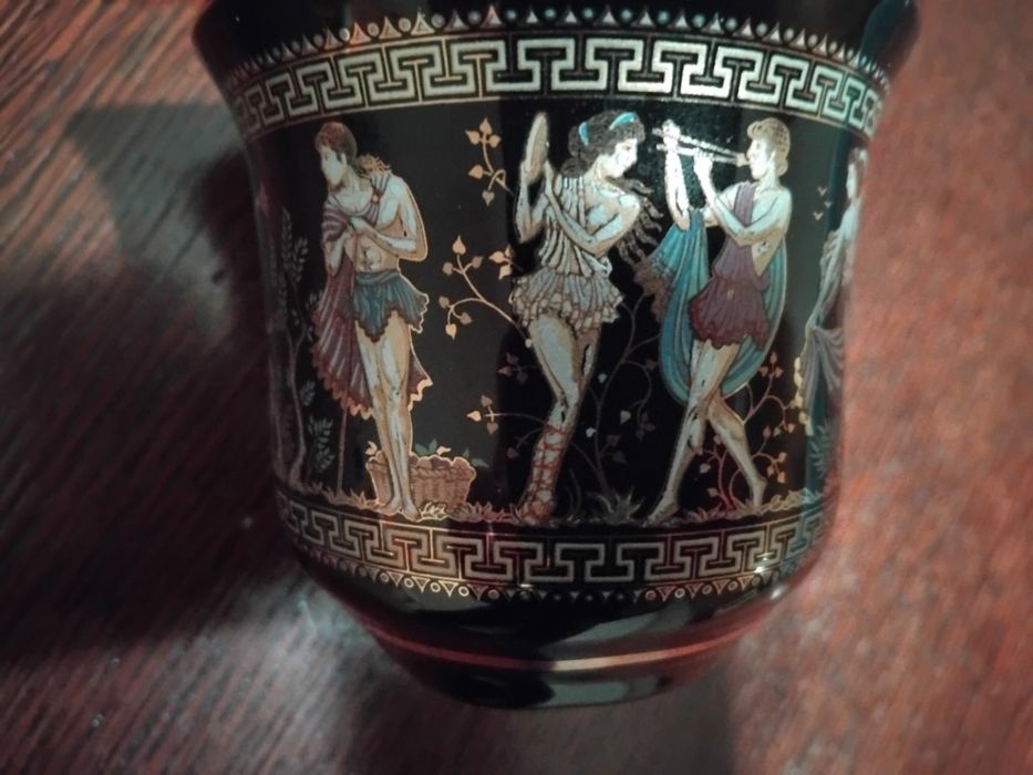 Гръцки чаши за кафе/чай с рисунки, 6 бр.