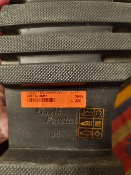 Ghete bocanci Flavia Passini 38 piele intoarsa naturala negri