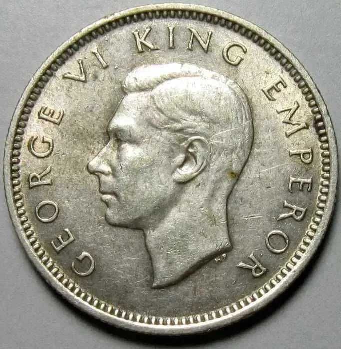 Moneda din argint sixpence Noua Zeelanda an 1944