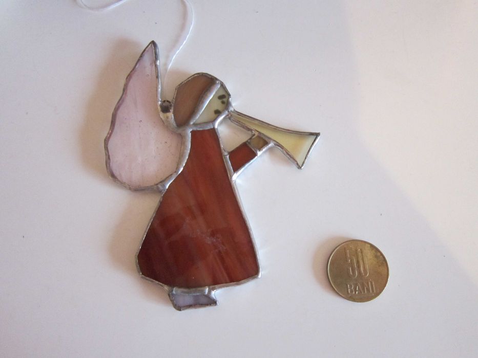 cadou rar Inger vestitor Craciun stil vitralii Tiffany Germany 1970