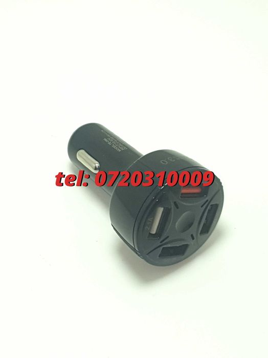 Incarcator Masina Auto 4 Porturi Bricheta Usb Qc Incarcare Rapida