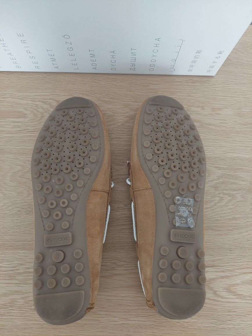Geox - Pantofi loafer mocasini piele intoarsa 38