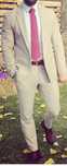 Costum bej din doua piese