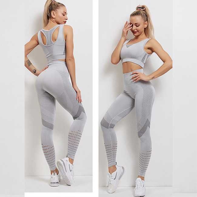 Дамски спортен комплект с повдигащ ефект, бюстие и клин, Push Up ефект