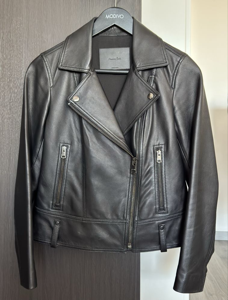 Geacă de piele de damă Massimo Dutti - XS - Neagră