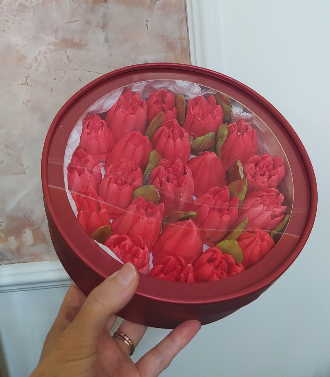 Цветы из зефира. Подарок.