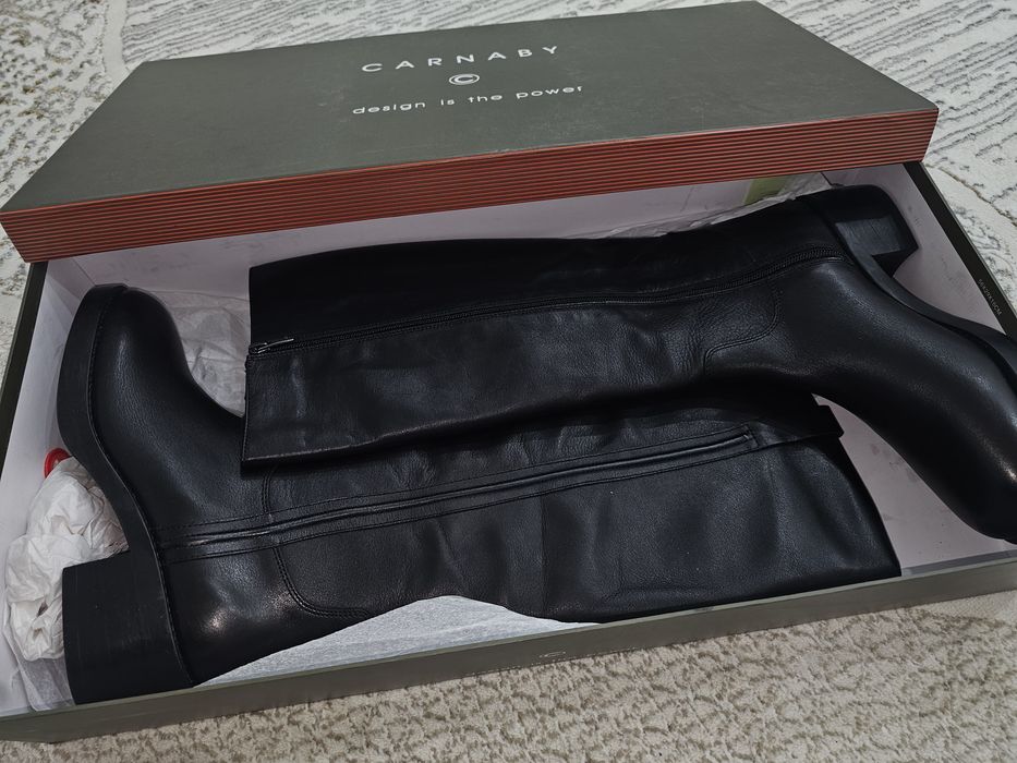 Чисто кожаные сапоги демисезонка