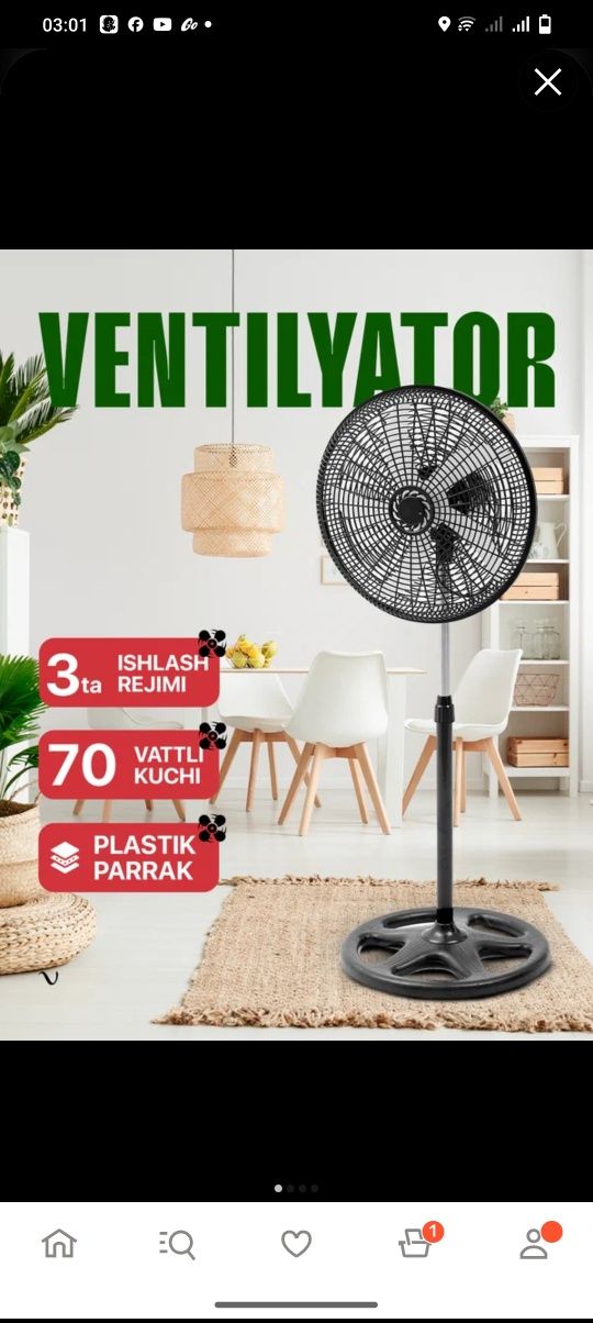 Ventilyator yengi 40%chegirma