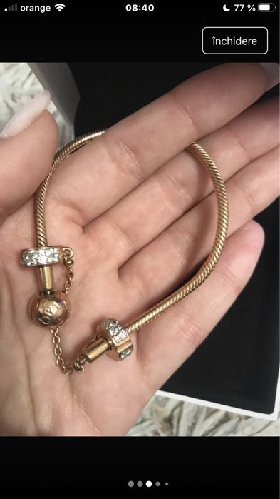 Bratara Pandora gold rose