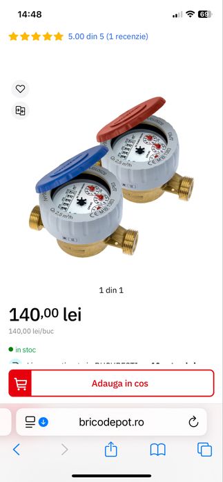 Apometru R160 M20/M23  apă caldă / rece Set Apometre Racord 1/2