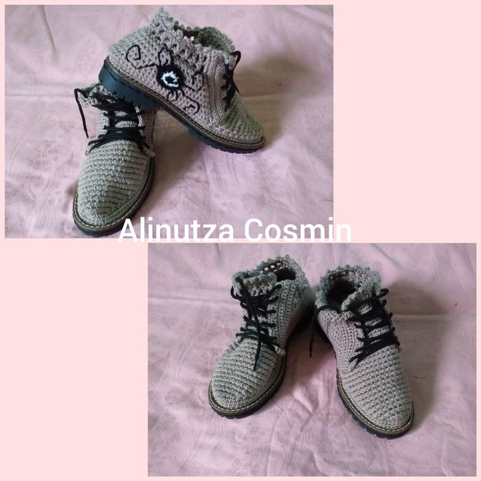 Cizme crosetate manual pentru copii si adulti 8