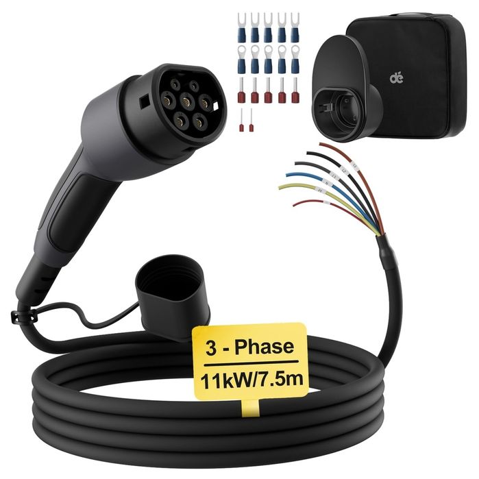 Cablu de încărcare tip 2 capăt deschis 11kW