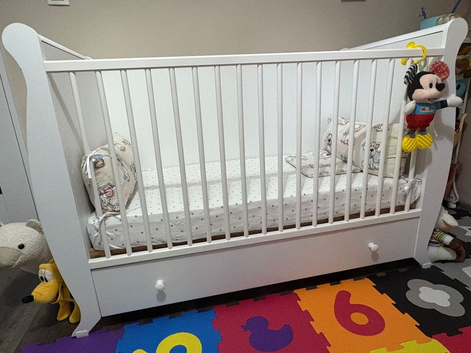 Patut MDF, saltea cocos,  protectii