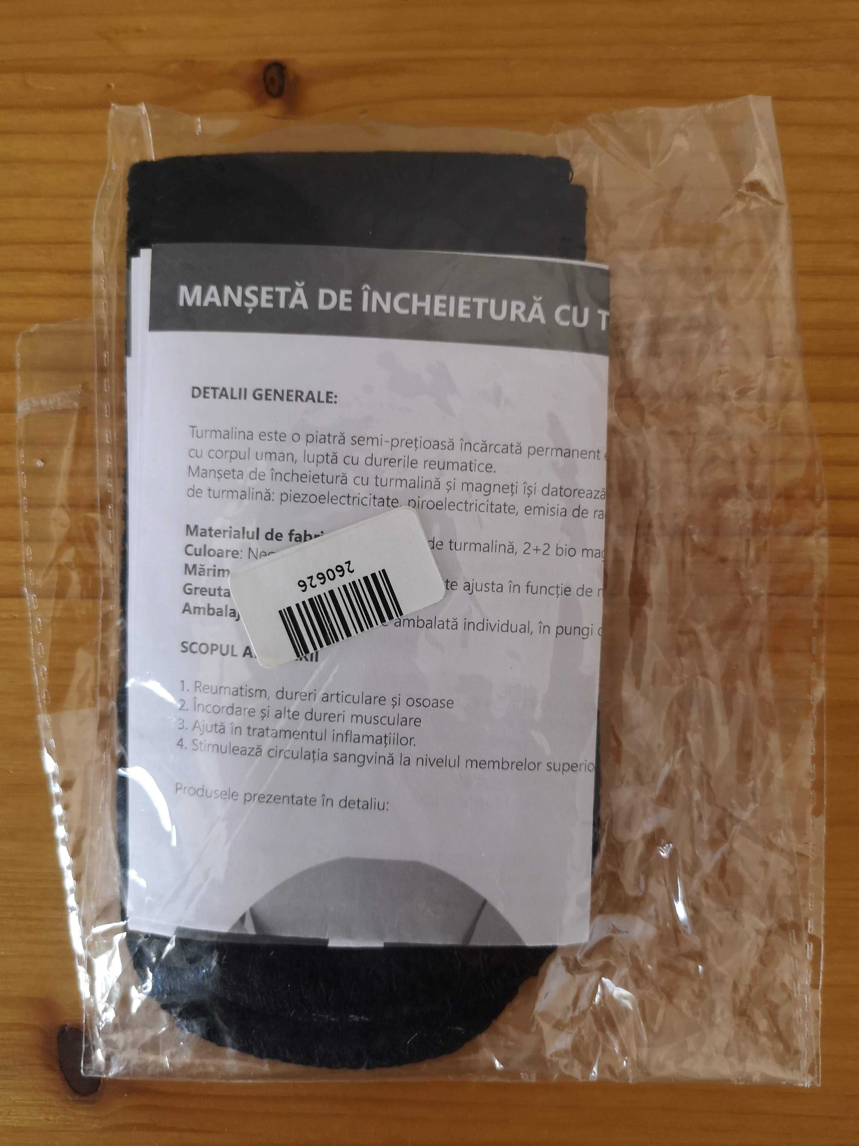 Manseta de incheietura cu turmalina si magneti, noua