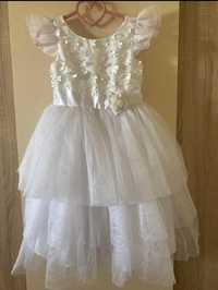 Детска бяла официална рокля Теди мод