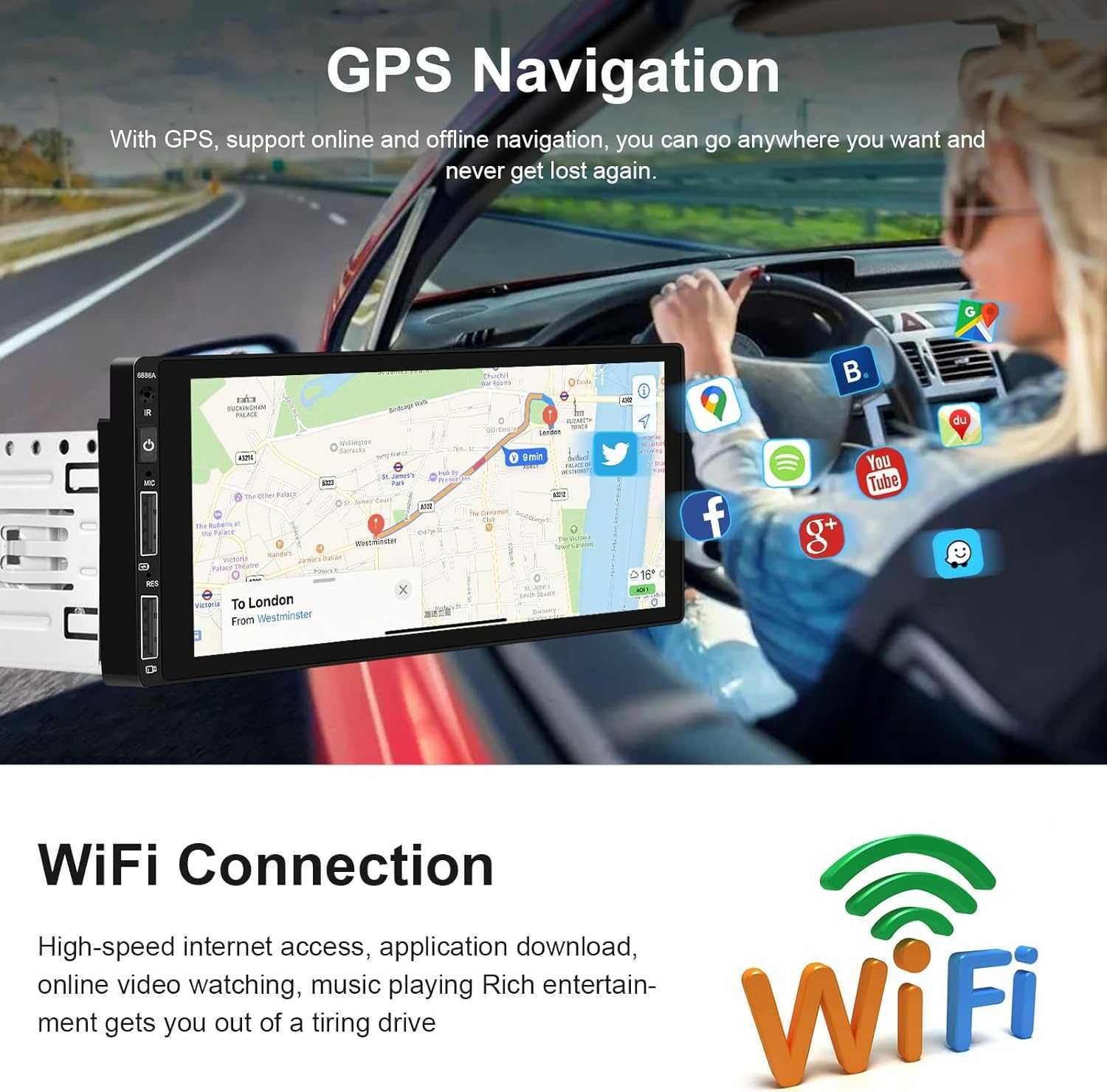 Мултимедия плеър единичен дин навигация за кола с Android автомобил