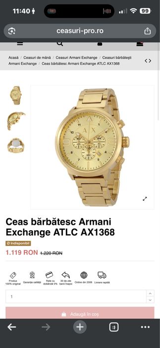 Vand ceas armani exchange