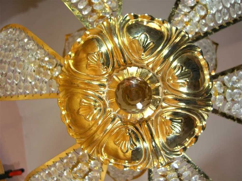 Lustra, candelabru Art Deco, Mid century Modern cristale unica vintage