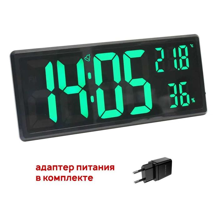 Современные настольно/настенные часы с календарём, будильником.