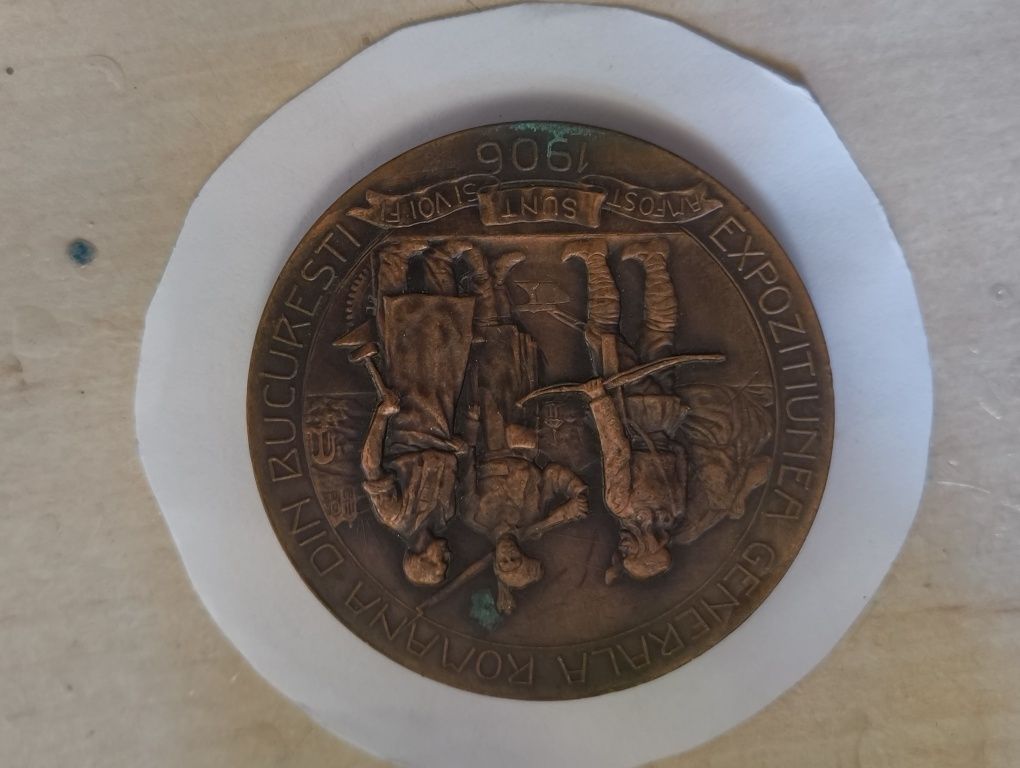 Medalie din bronz ,,expozițiunea generala romana din București 1906,,
