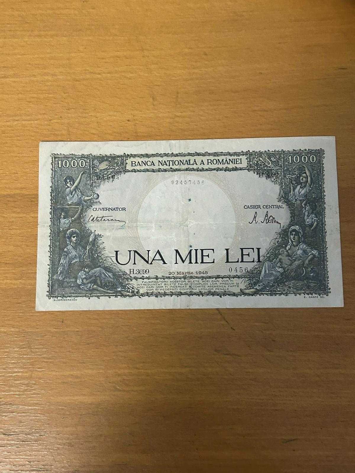 Bancnota Una mie lei 20 martie 1945