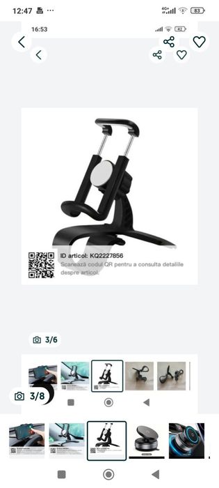 Suport auto universal  pentru telefoane mobile