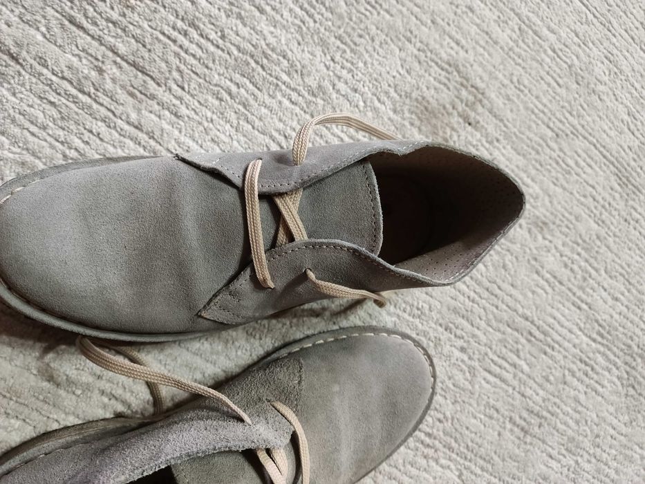 Ghete dama din piele întoarsă, gri