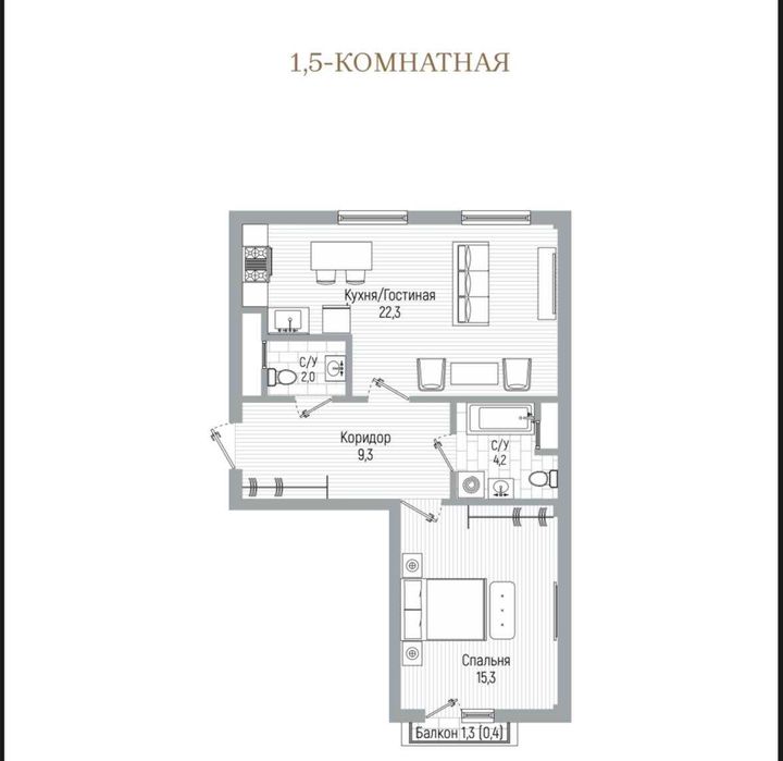 Koh-Ota квартира 2/9/12 беловая отделка 54м2: Шайхантахур Себзар