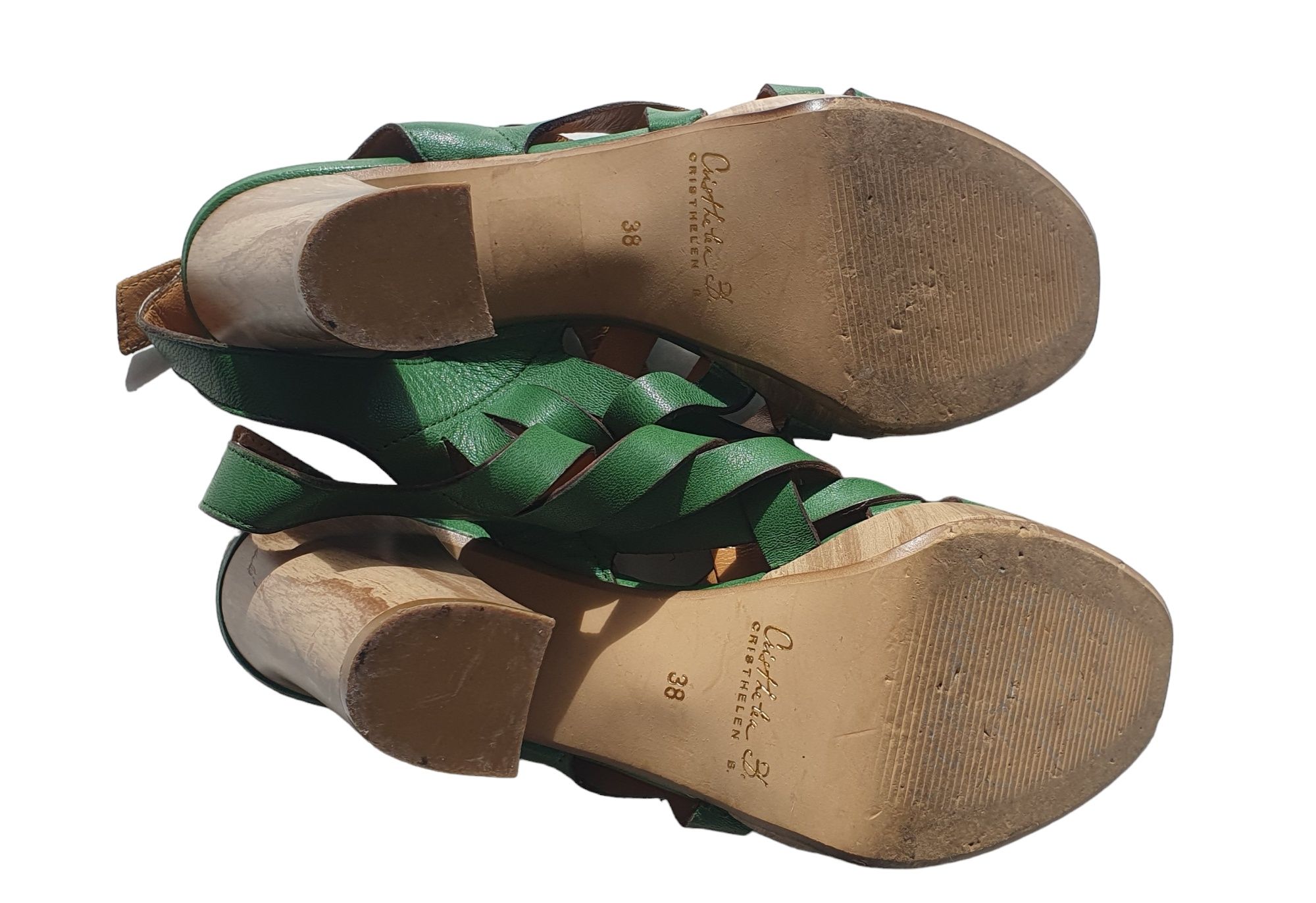 Sandale 38 Musette Cristhelen B, piele, verde