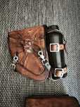 Genti laterale Harley Davidson Skull Leather Hand Crafted Brown