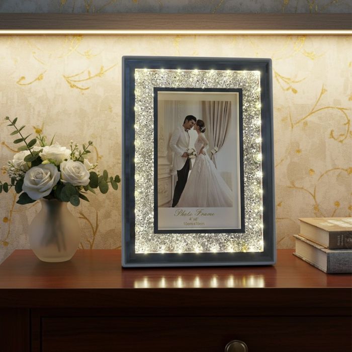 Кристална фоторамка с LED осветление и USB – блясък.