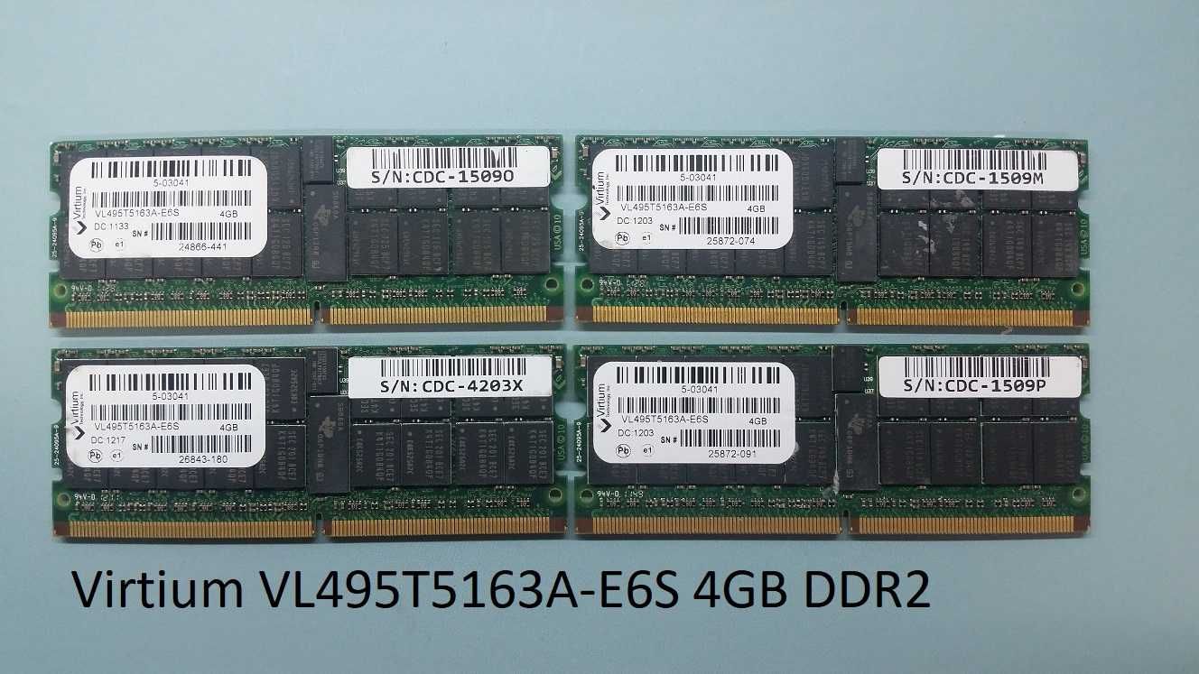 Продавам 4 броя регистрова памет Virtium VL495T5163A-E6S 4GB DDR2