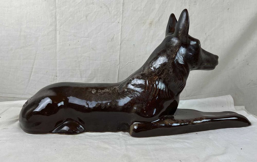 Statuie mare ceramica glazurata caine