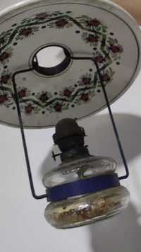 Lampa vintage cu farfurie portelan