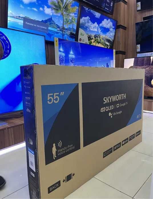 Телевизор  SKAYWORT 55*65 QLED 4k ultra SmartTV л бесплатна доставка