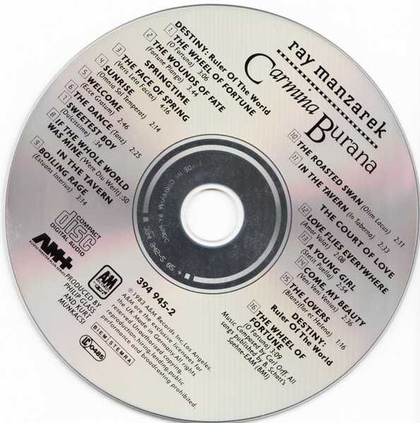 CD Ray Manzarek (from The Doors) - Carmina Burana 1983