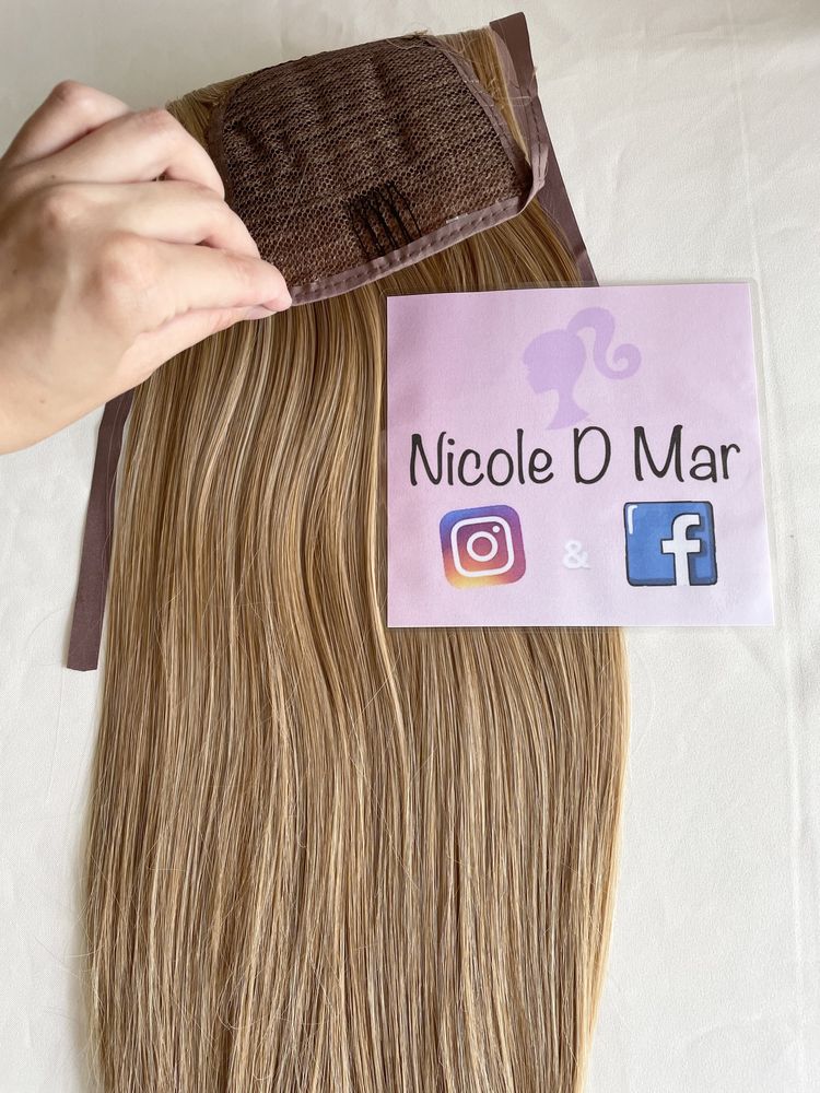 Coadă de păr Nicole D Mar/blond mediu închis/miere/extensii