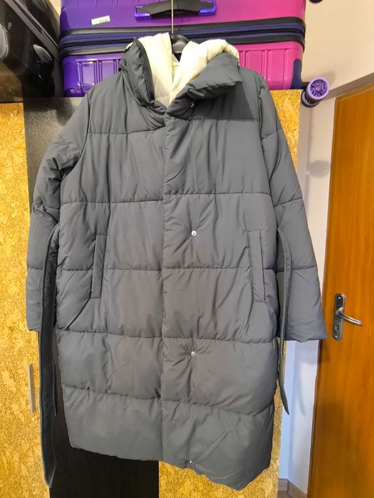 Дамско зимно ватирано яке
Двойно закопчаване, колан.