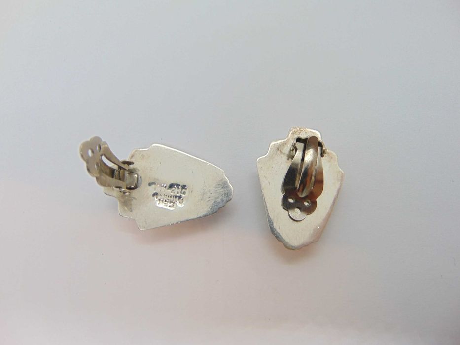 Cercei clips din argint cu onix Mexic