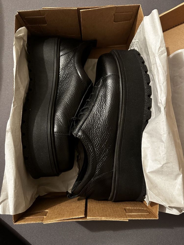 Pantofi dama piela naturala cu platforma plata,SERANO NEGRU 39
