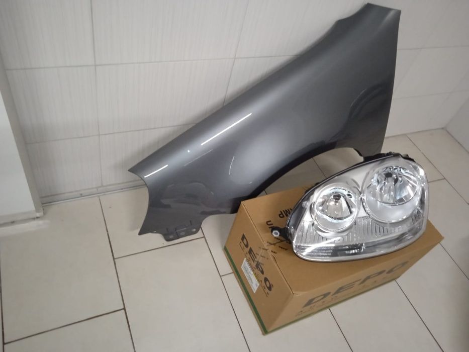 Pachet Aripa + Far Stanga VW Golf 5 V 2004-2008 LA7T Gri