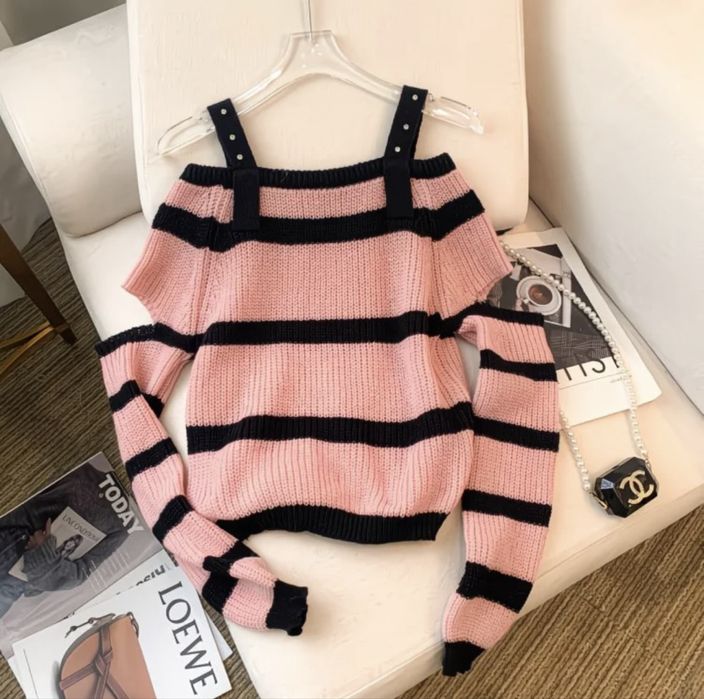 Розовая теплая зимняя кофта