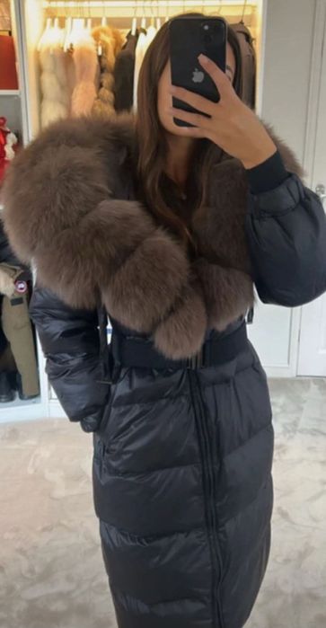 Geaca superba cu guler naturalde vulpe