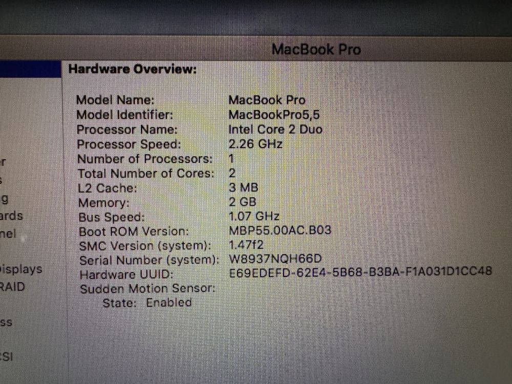 Macbook pro 13” 2009г.