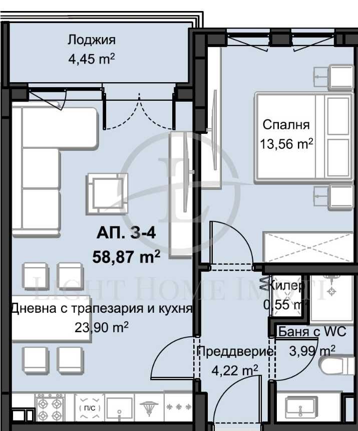 Реф. 2227 Двустаен Смирненски / Нова Луксозна Сграда