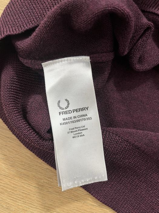 Fred Perry мерино пуловер размер XL